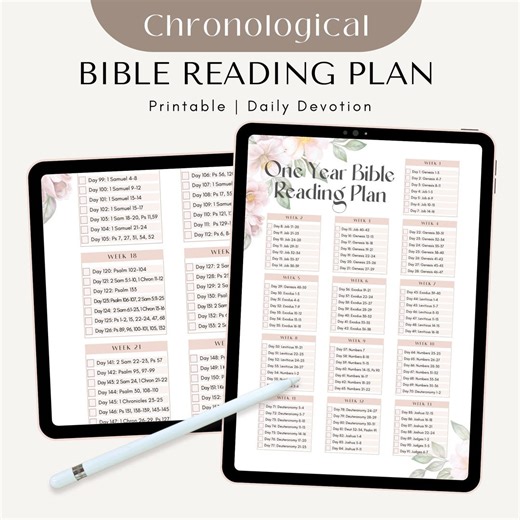 Printable Annual Chronological Bible Reading Plan: One-year Bible Tracker for Women With Daily Study Notes - Instant Download - Etsy