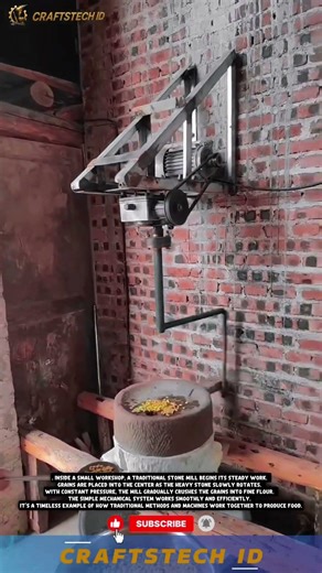 Traditional Stone Mill Machine | Satisfying Grain Grinding Process #industrialmachine #machine