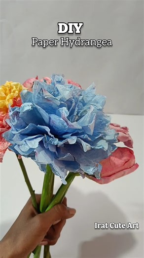 DIY Paper Hydrangea Flower l How To Make Flower Using tissue Paper