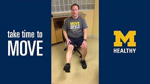 MHealthy shows you leg circles, an exercise you can do anywhere...even at your desk. Take time to move for a few minutes every hour. It's good for your body, mind, and mood. | MHealthy-University of Michigan