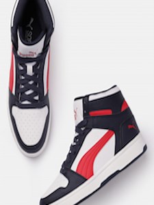 Buy Puma Unisex Navy Blue Colourblocked Rebound Layup Wide Sneakers - - Footwear for Unisex