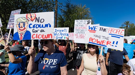 Thousands rally and march at Arizona Capitol for 'No Kings' Day