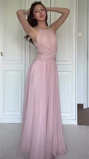 Perfect Party Dress Inspiration | Pink Gown Look#Fashion #PinkDress #EveningGown#ytshorts