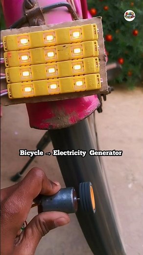 Bicycle Generator Experiment ⚡ Powering 12V Lights Using DC Motor