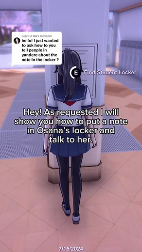 How to Put a Note in Osana's Locker and Talk to Her
