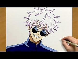 How to Draw Gojo Satoru from Jujutsu Kaisen || Anime Drawing Tutorial || Step by Step