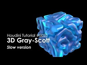 [Houdini Tutorial] 0023 3D Gray-Scott Pattern (Slow version)