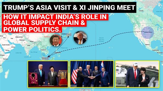 Amit Sengupta on Instagram: "Trump Xi Jinping Asia Visit | Impact on India's role in global supply chain & power politics Trump is on Asia tour, will also meet with Chinese President Xi Jinping at the Asia‑Pacific Economic Cooperation (APEC) Summit in South Korea, where they aim to strike a deal regarding U.S. - China trade war. The outcome could reset global supply chains, shift manufacturing and minerals flows across Asia and directly impact India’s role in trade, exports, and global power dyn