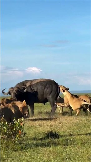 😱 SURROUNDED! Epic Lion Pride vs Giant Buffalo Fight to the Death 🦁🐃