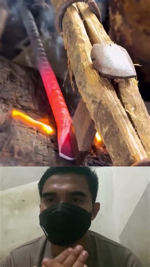 Forging a Crowbar Tip While Metal Is Hot