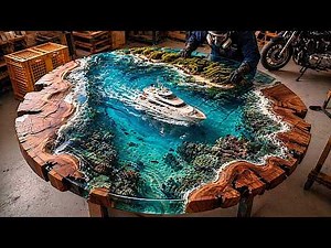 How to Make Luxurious Ocean Epoxy Tables with Naturally Curved Woodwork – Insane Transformation!