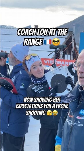 🫣 Lou Jeanmonnot 🇫🇷 enjoyed some coaching time in Le Grand Bornand this winter 😅 #biathlon