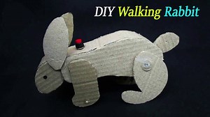 Walking Rabbit from Cardboard | DIY Cardboard Rabbit Toy | How to Make A Cardboard Rabbit | Cardboar