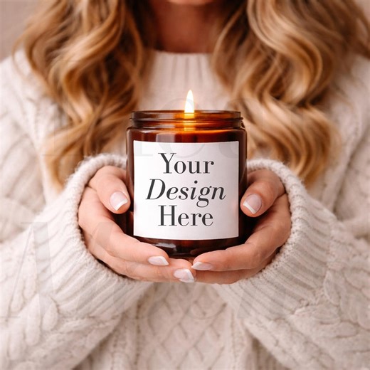 Amber Jar Candle Mockup Printify Mockups JPG - Etsy