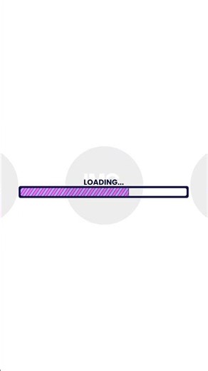 Horizontal loading bar filling with pink purple stripes 2D cartoon vertical animation