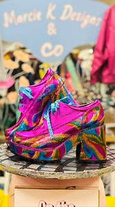 Is the era of DIY fashion back? I hope so…it never went away for me and I love teaching you all! Have a look at all my other upcycled shoes and boots #diyfashion #upcycledfashion #shinyshoes #shinyshoeworkshop | Marcie K Designs
