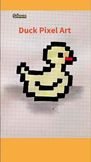 SATISFYING DUCK PIXEL ART EASY DRAWING - ÇOK KOLAY PİXEL ÖRDEK RESMİ ÇİZİMİ #shortvideo #short