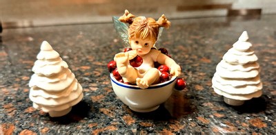 My Little Kitchen Fairies Little Cherry Girl Fairie Figurine 102544 w/Trees | eBay