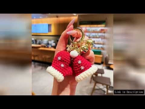 Christmas Mini Knitted Hat Keychains Hand-woven Gloves Christmas Hat Pendant Knitted Hat Christmas G