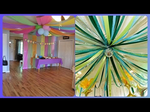 💜 Ideas Creativas Para Decorar el Techo con Papel Crepé / Decoración para Cumpleaños