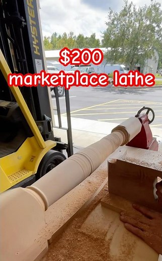 Testing out our homemade duplicator jig on our new marketplace find! 😎#woodworking#lathe#creator