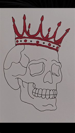 How to draw Skull with Crown on paper painting #shorts #art #drawing #Skull #Crown #painting #art