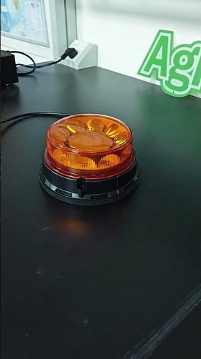 Amber beacon light, rotating LED safety warning light for truck, emergency vehicles.