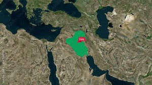 Animated Map of Iraq Stock Video