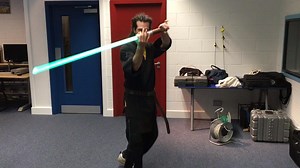 13K views · 59 reactions | In a galaxy far far away....... Well actually in a church hall just down the road....Jedis are in training. A Lightsaber combat academy has just opened in Farnborough, Hampshire - teaching men and women the ways of the force... It's being run by Richard Young from LudoSport England - Lightsaber Combat Academy, who came and demonstrated some moves! | BBC Surrey | Facebook