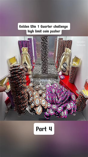 Golden Win 1 Quarter challenge high limit coin pusher #CoinPusher #ArcadeGames #HighLimit #part4