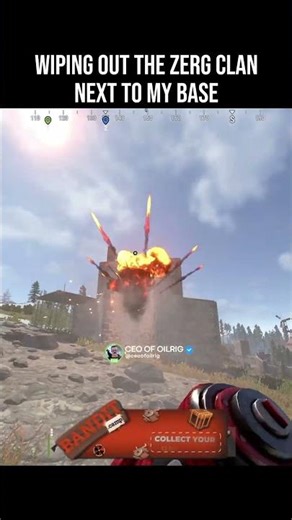 Wiping out the Zerg clan next to my base #rustconsole #rustshorts #rustgameplay #rustclips