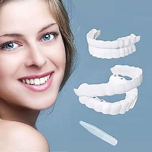 Upper and Lower Veneer, Dentures for Women and Men, Fake Teeth, Natural Shade! Fix Your Smile at Home Within Minutes!