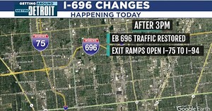 Work begins to prepare for re-opening of westbound I-696 in Macomb Co.
