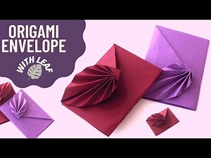 Easy Origami Envelope Making Tutorial - DIY Paper Envelope with Leaf