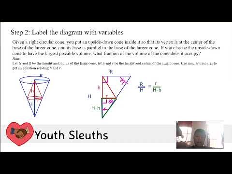 Optimization | Maximizing the Volume of an Upside Down Cone inside a Larger Cone | Calculus