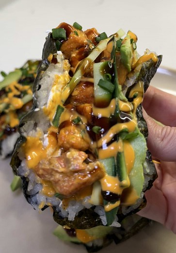 Crispy Spicy Salmon Sushi Tacos Recipe
