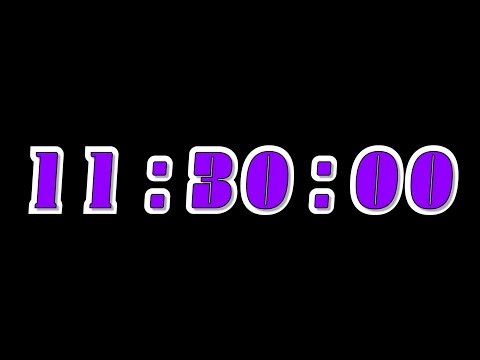 11 Hour and 30 Minute Countdown Timer with Alarm & Chapters - Outline - Purple