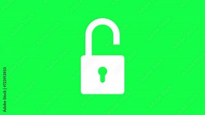Closing and opening lock. Padlock icon animation