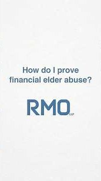 How do I prove financial elder abuse?