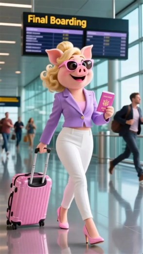 “Miss Piggy’s Glam Journey ✈️ From Private Jet to Runway Drama #fashion #model #modellife #modeling