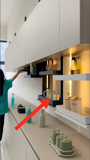 Smart Kitchen Cabinet | Hidden Storage Technology
