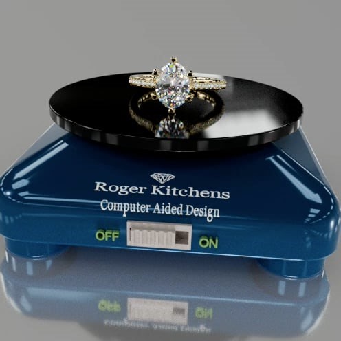 Oval center on turntable. All is compouter generated.