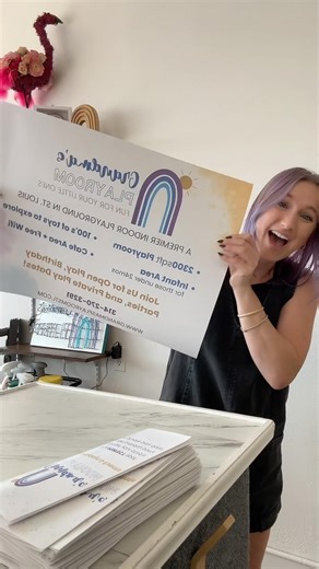 Let’s work a birthday party! And can’t you see how excited I am about the flyers @shesvirtual.megan made me!!! #grandmasplayroom #indoorplayground #stlouis | Sierra Zagarri
