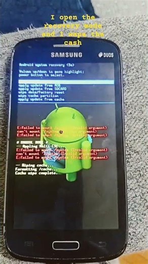 i open the recovery mode end i wape the cash #smartphone #android
