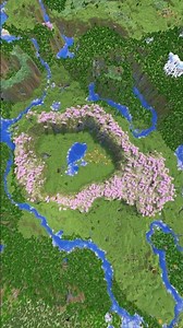 This Minecraft cherry grove circle seed has a village and more...