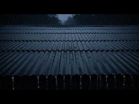 3 Hours Heavy Rain on Tin Roof for Deep Sleep — No Thunder