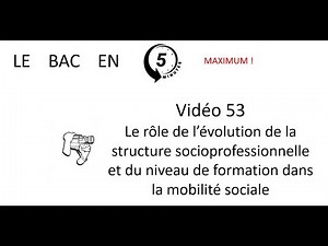 Structure socioprofessionnelle, niveau de formation et mobilité sociale [Le bac en 5 minutes ép 53]