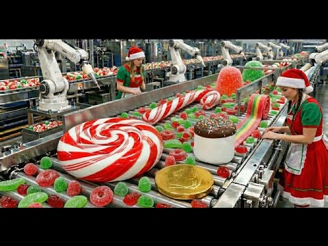 Inside a Christmas Candy Factory | How Festive Candies Are Made (Full Process)