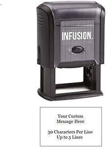 Infusion Self-Inking Custom Rubber Stamp (Personal or Business Use) - Choose from 16 Colors (1-1/4" x 2")