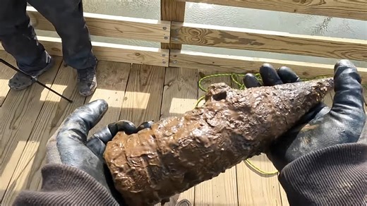 One toss... and we hooked something that looked like a live artillery round